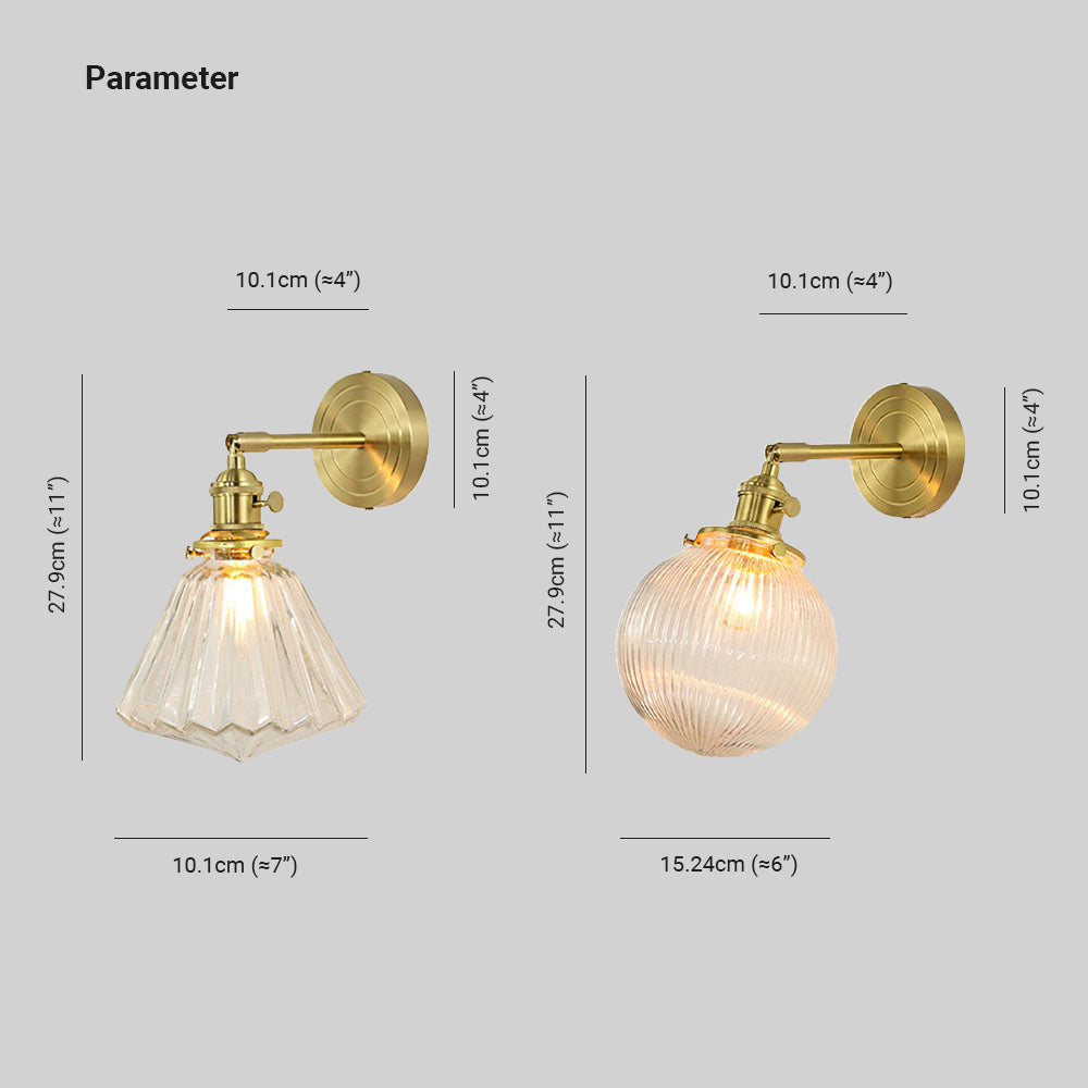 GoldenPrism | Kristal gefacetteerde wandlamp