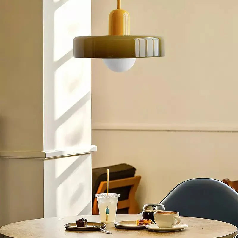 ColorLume | Geometrische Bauhaus Plafondlamp – Glazen Designlamp met Kleurrijke Accenten