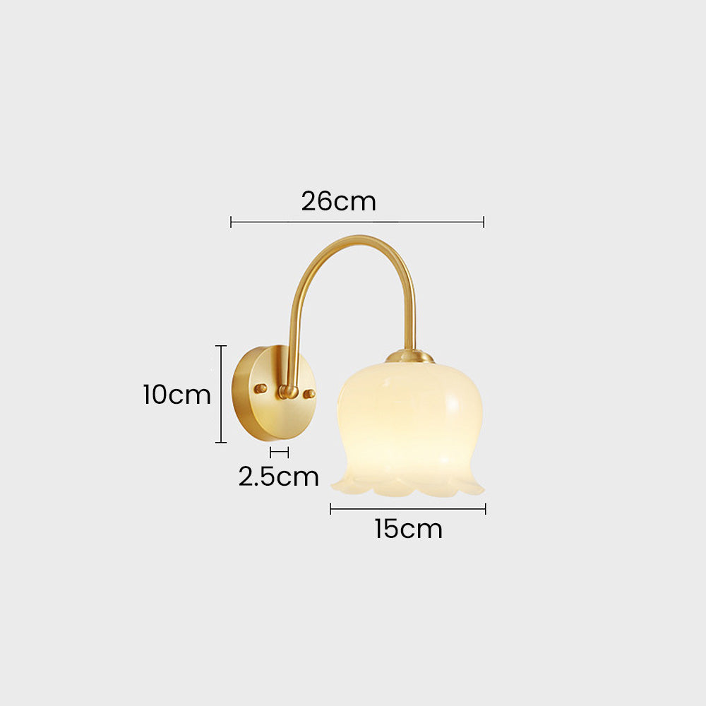 BlossomBright | Artistieke bloemen glazen wandlamp