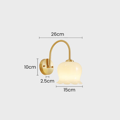 BlossomBright | Artistieke bloemen glazen wandlamp