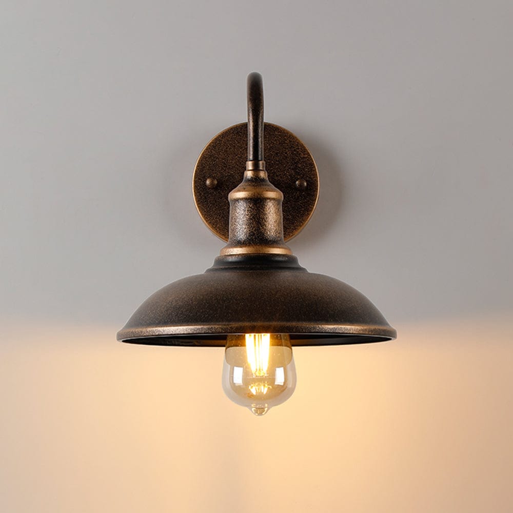 Alessio Rustieke Komvormige Antiek Messing IP65 Waterdichte Wandlamp voor Buiten