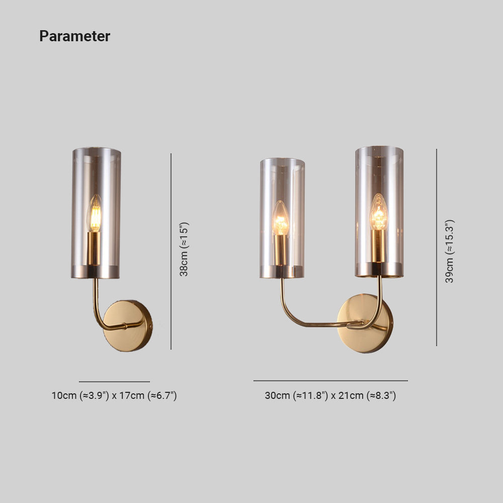GoldMist | Cilinder glazen wandlamp
