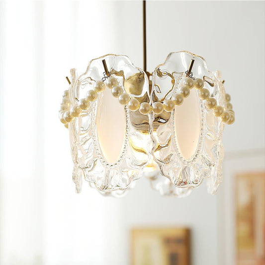 Bloemen glazen hanglamp