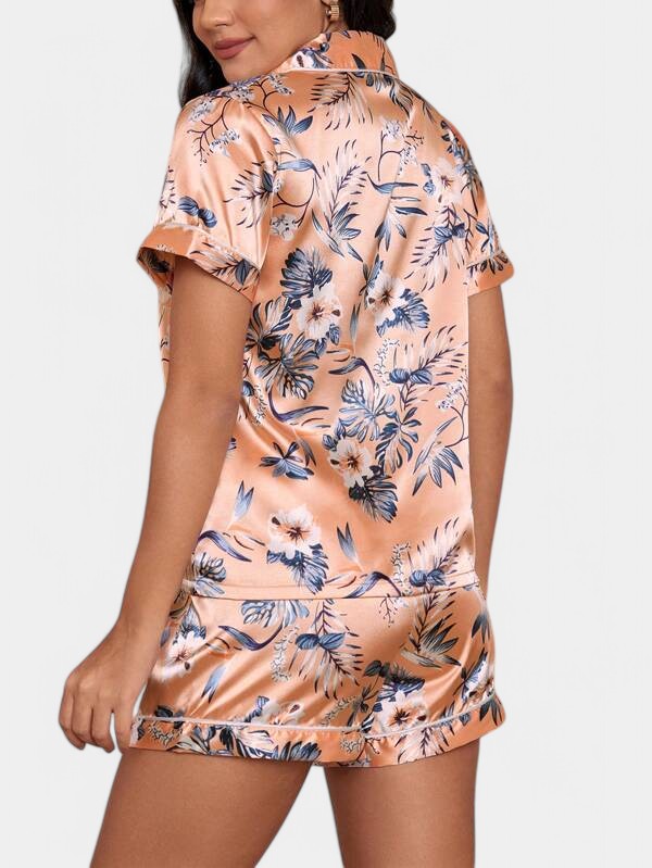 Gleame Pyjama set - Comfortabele satijnen pyjama met kort broekje