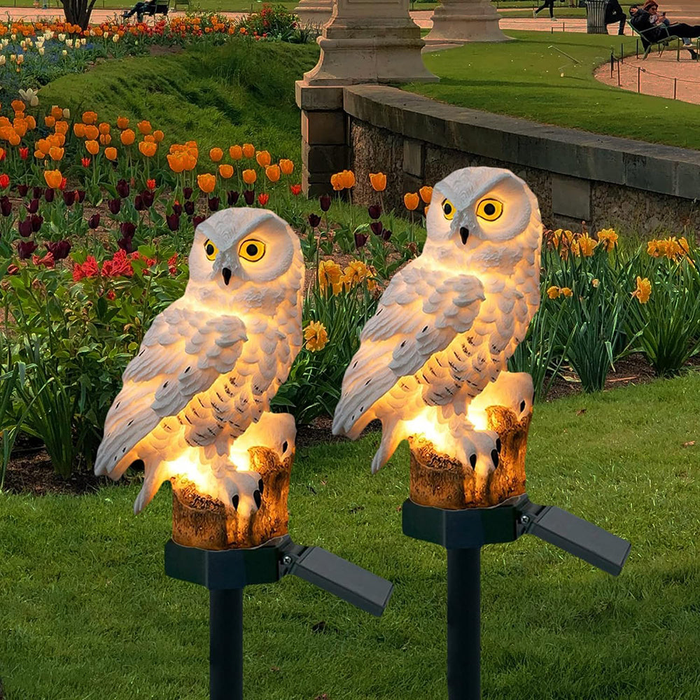 Owl | Uil Beeld Tuinverlichting en Decoratie (2-Pack)