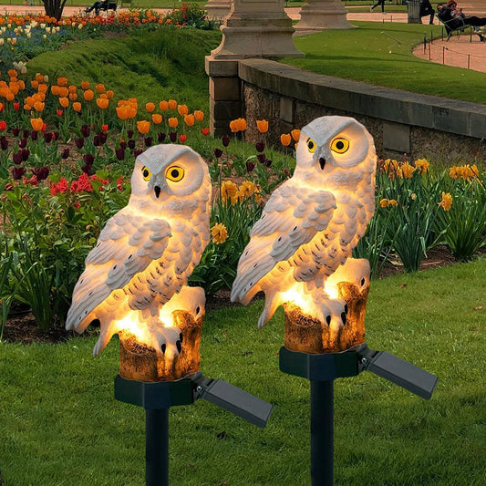 Owl | Uil Beeld Tuinverlichting en Decoratie (2-Pack)