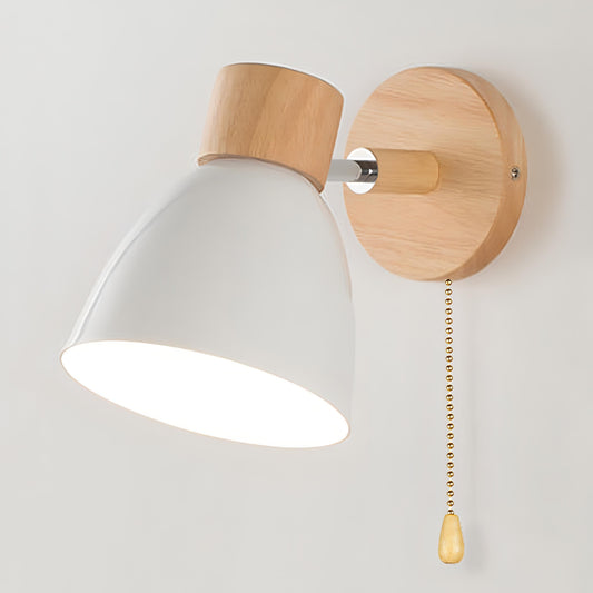 Jandiel - Scandinavisch-moderne wandlamp met hangende schakelaar van hout