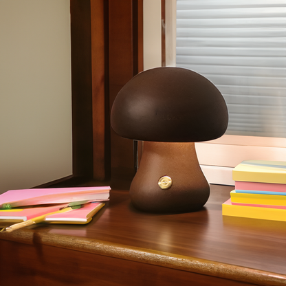 MushyGlow Touch LED Nachtlampje | Houten Bedlamp met Warm Wit Licht & USB-Oplaadfunctie