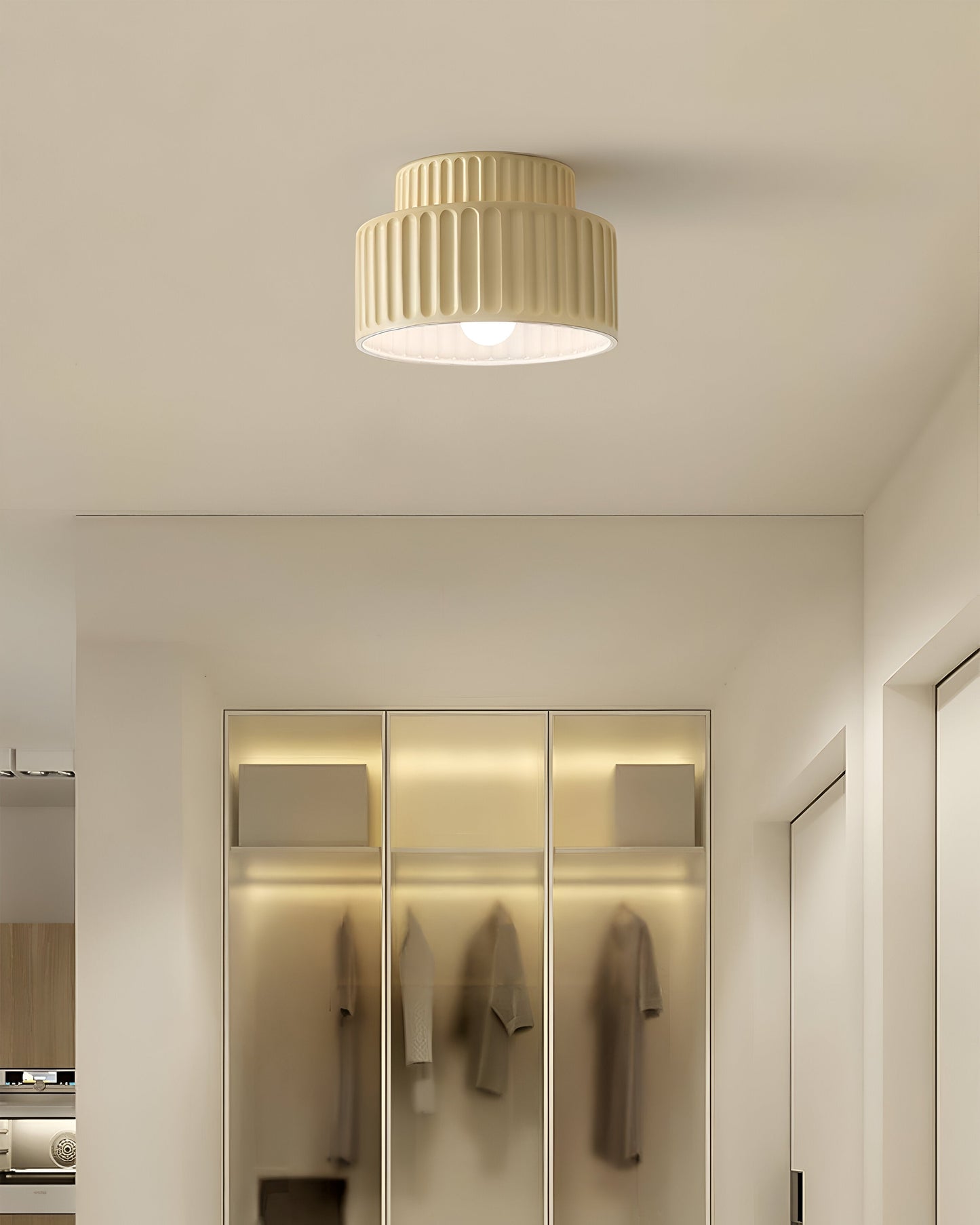 RibLight plafondlamp van wit hars - middeleeuwse elegantie voor je huis
