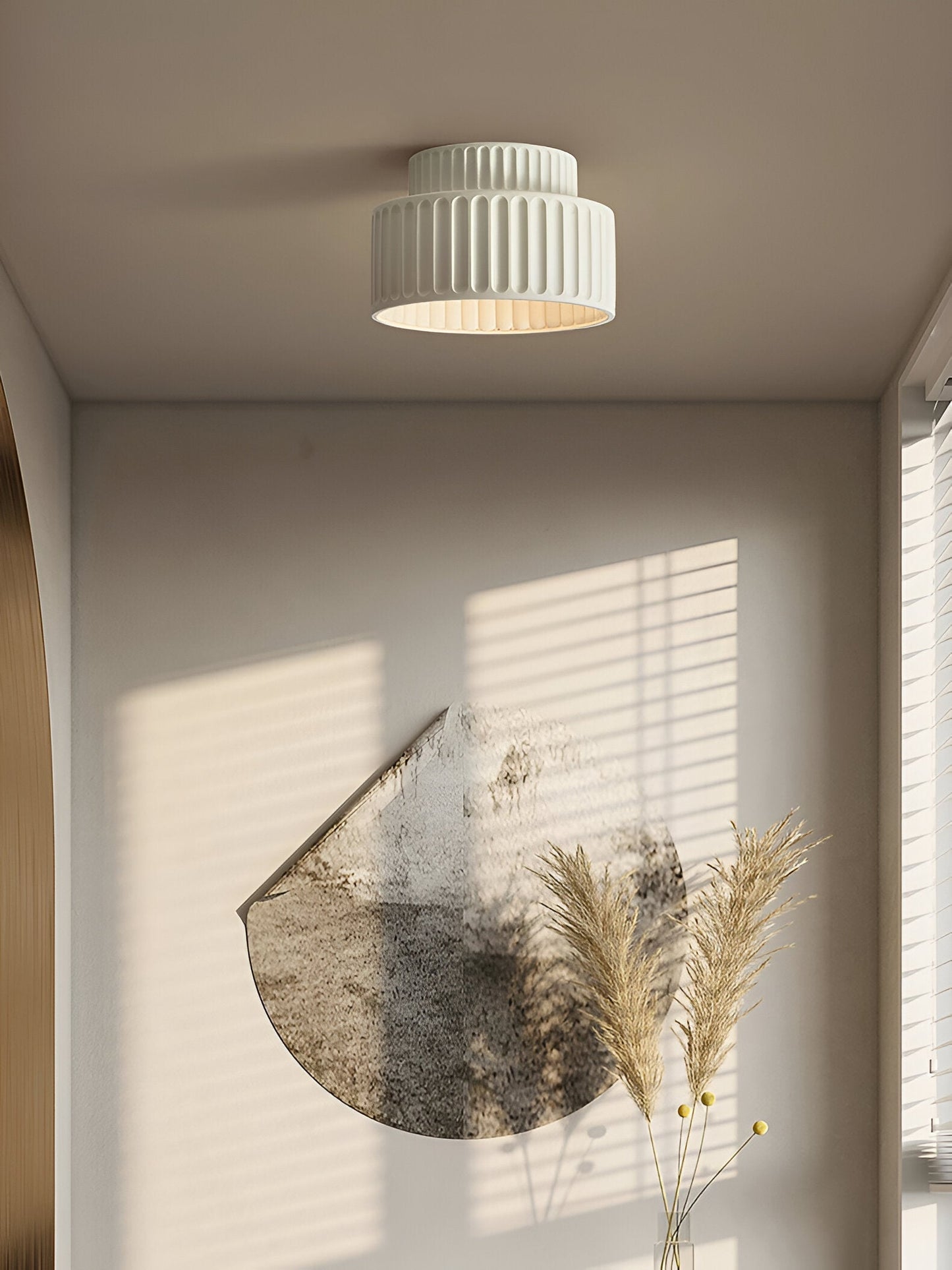 RibLight plafondlamp van wit hars - middeleeuwse elegantie voor je huis