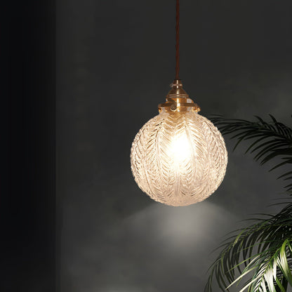 FeatherLight - Rookgrijze bol hanglamp van helder glas voor vintage charme