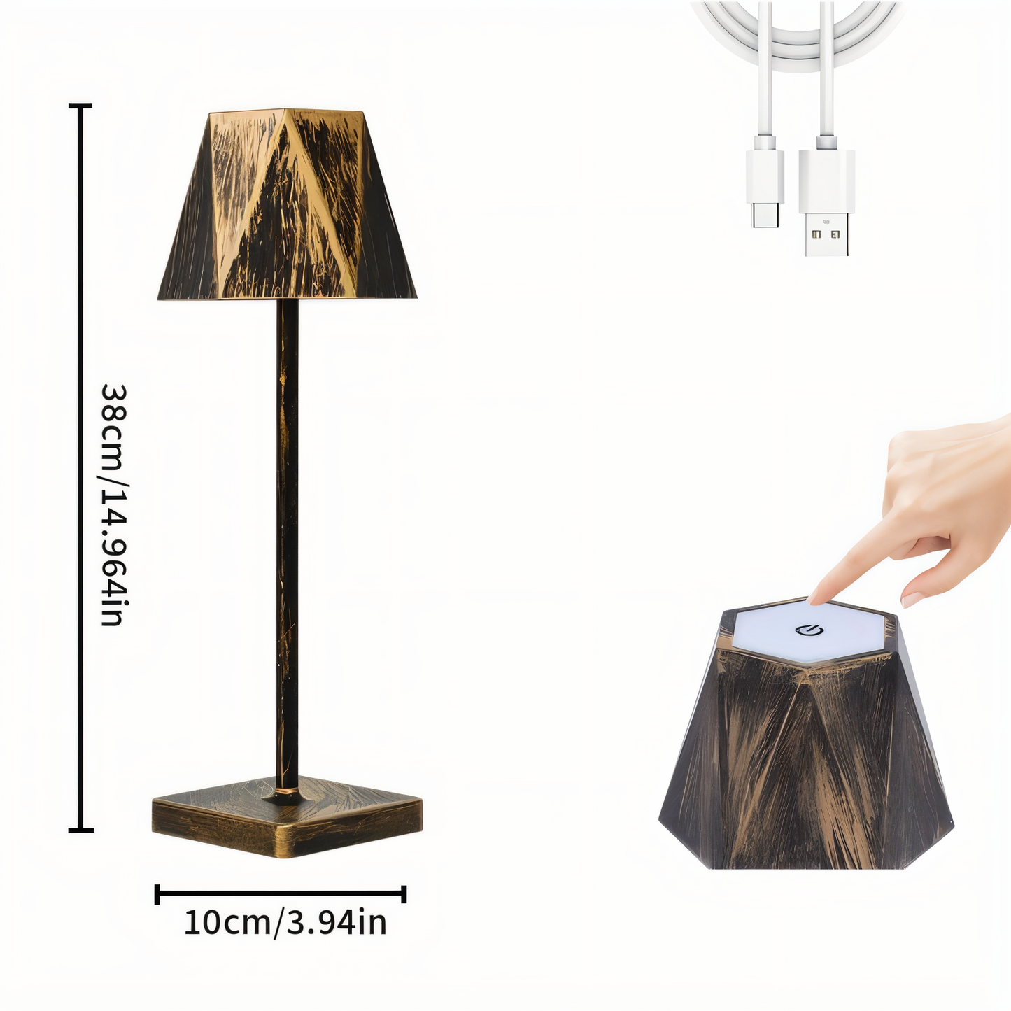 PolyNova - Draagbare Zeshoekige LED-Tafel Lamp - Waterdicht en Oplaadbaar