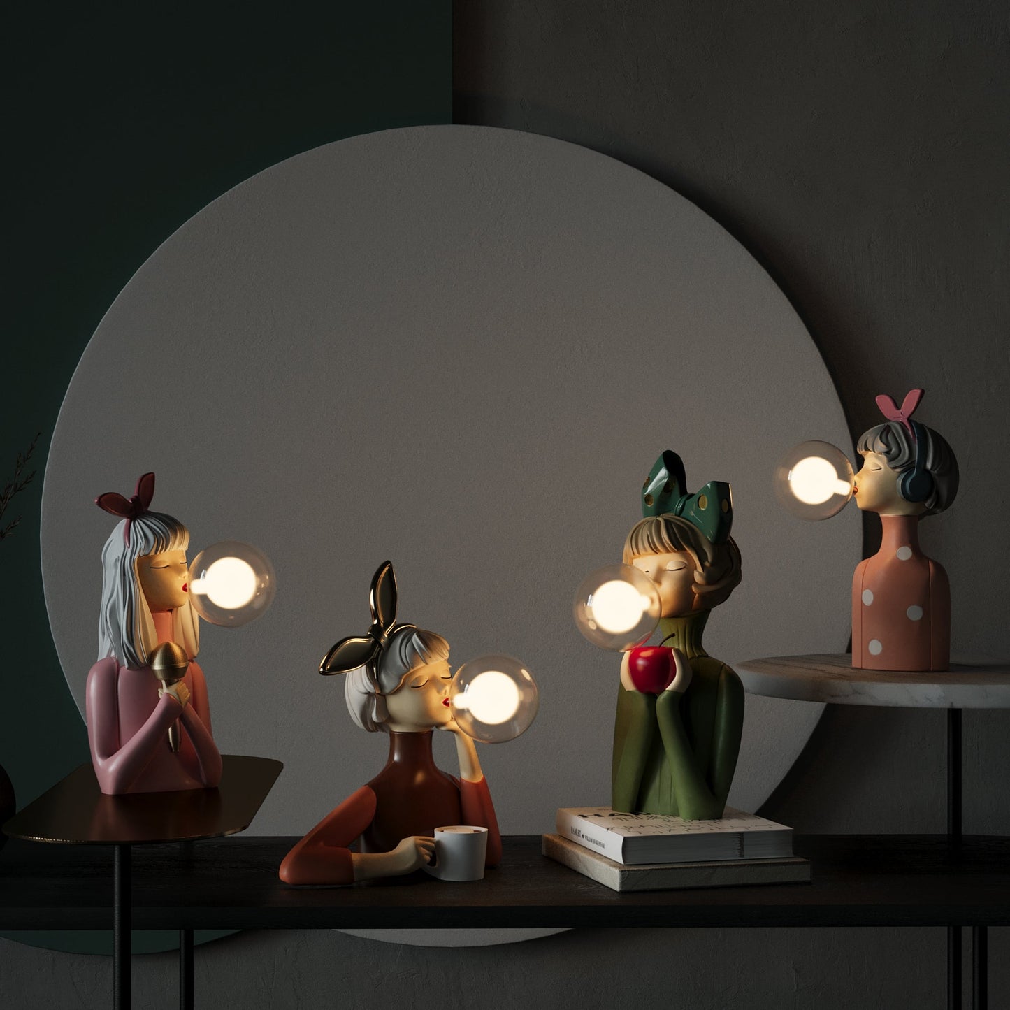 Artisan Sisters | Handgemaakte Tafellamp – Elegante Houten Voet & Luxe Textiel Lampenkap