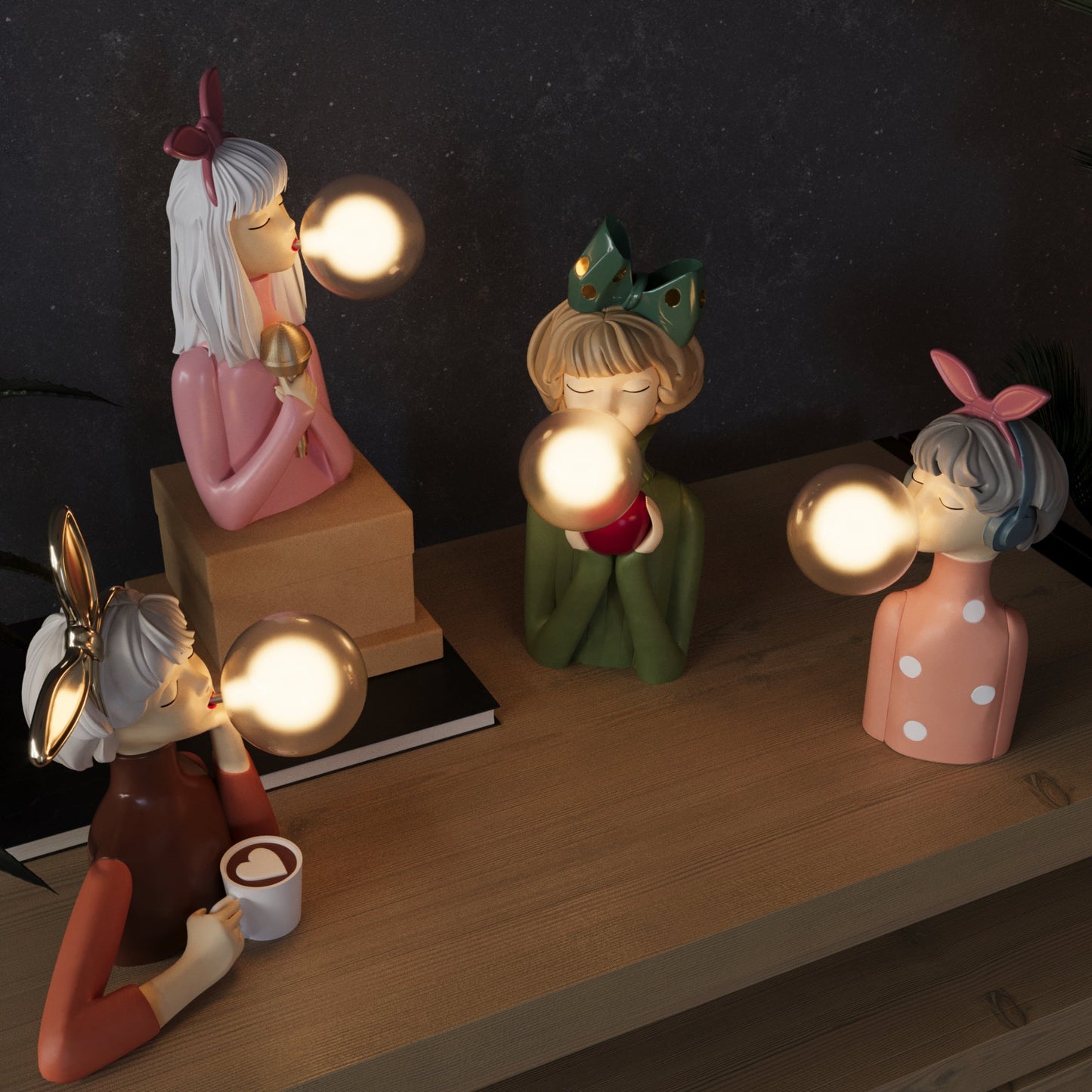 Artisan Sisters | Handgemaakte Tafellamp – Elegante Houten Voet & Luxe Textiel Lampenkap