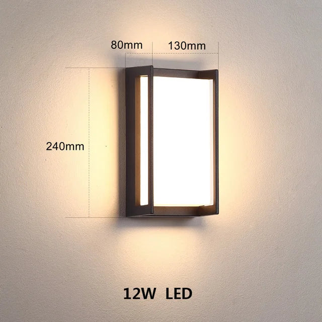 WandieGlow LED Buitenwandlamp | Moderne Aluminium Wandlamp Waterdicht voor Tuin, Balkon & Entree