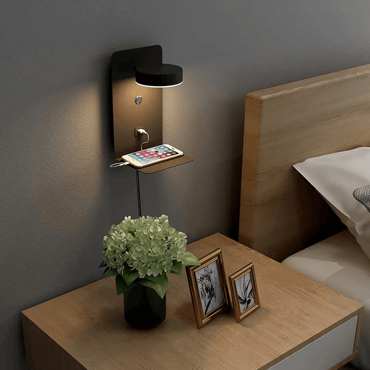 Nachtlamp met oplader - Hubbright- 330° Draaibaar - Oplaadstation telefoon