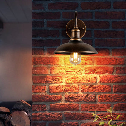 Alessio Rustieke Komvormige Antiek Messing IP65 Waterdichte Wandlamp voor Buiten