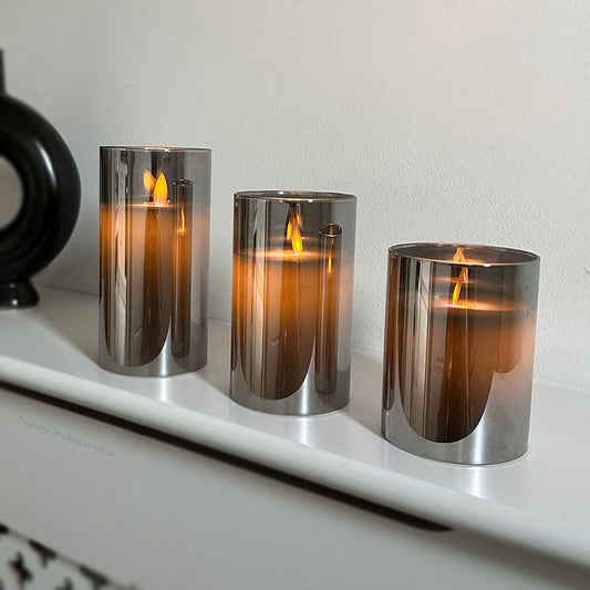SmokeGlow | Elegante set van 3 vlamloze lampen