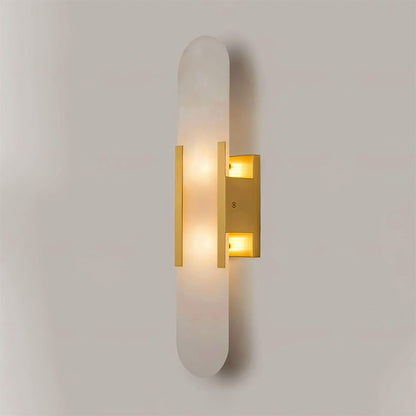 Melange langwerpige albasten wandlamp
