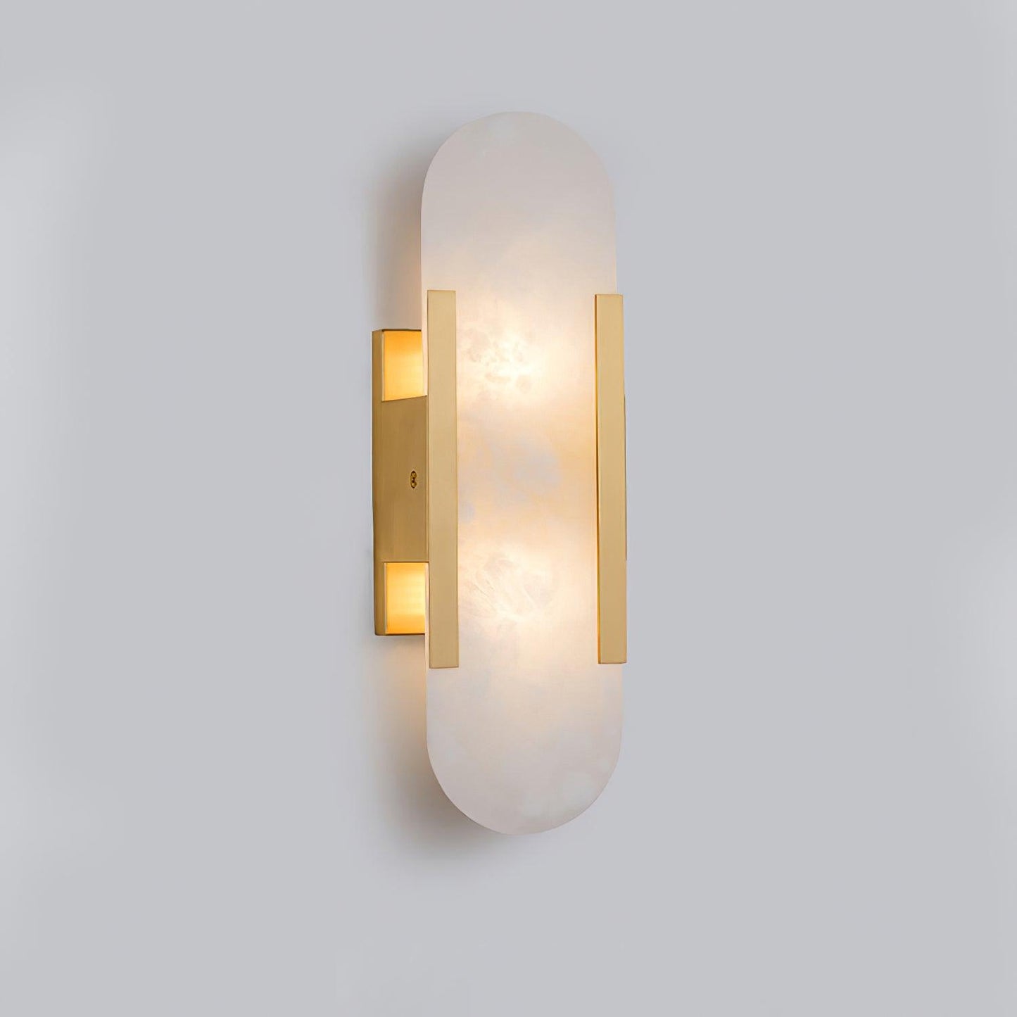 Melange langwerpige albasten wandlamp