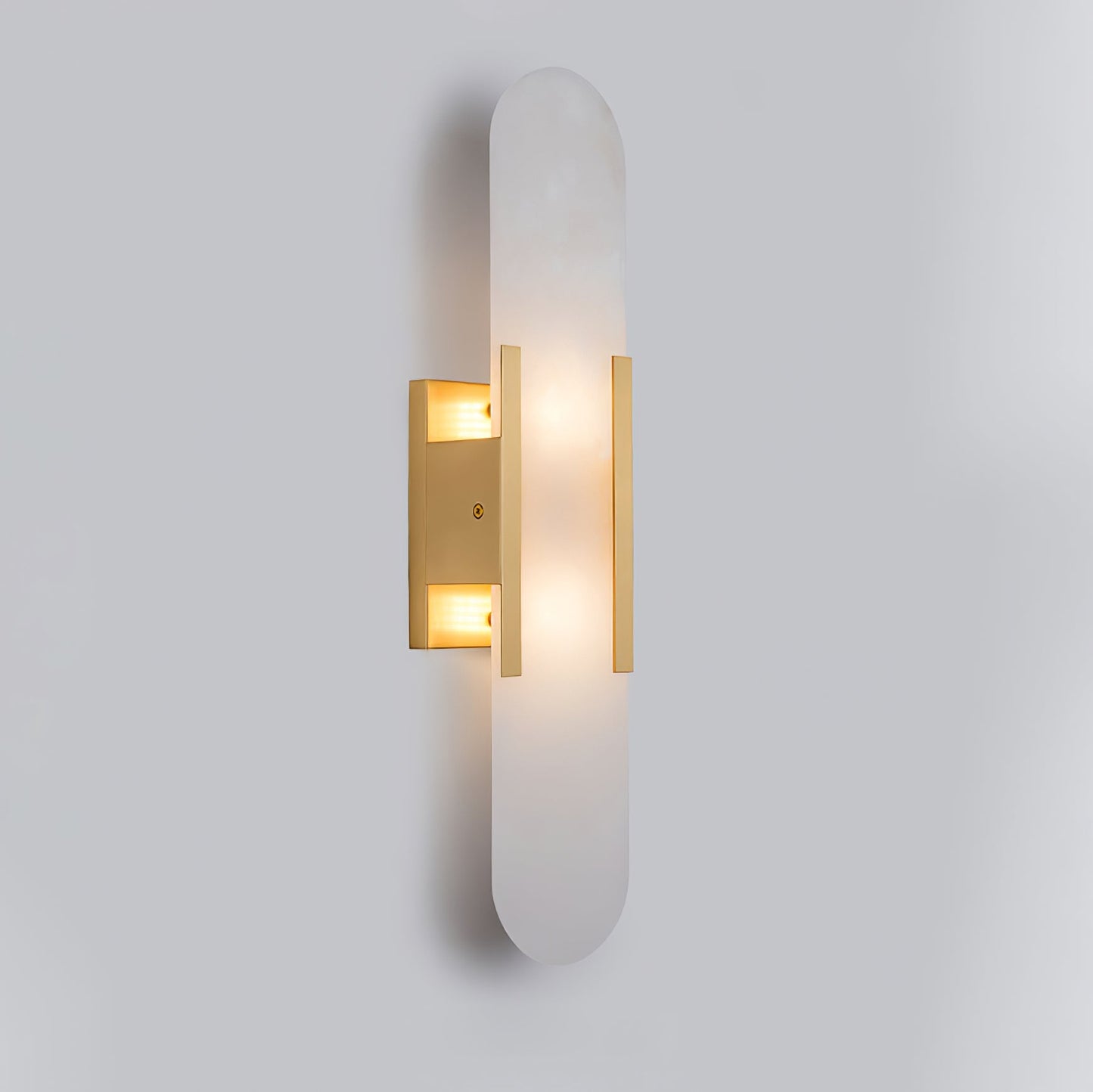 Melange langwerpige albasten wandlamp