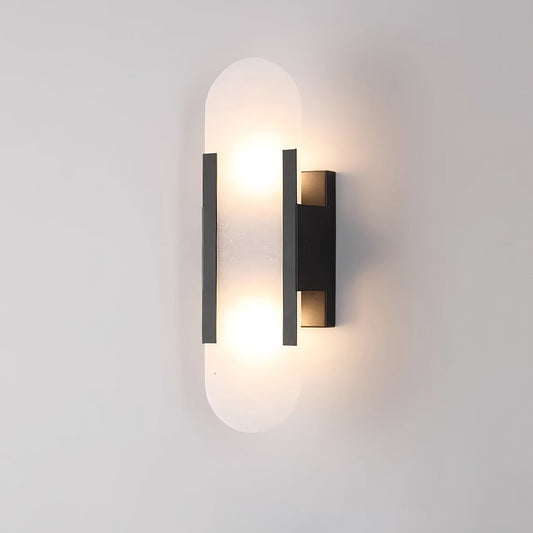 Melange langwerpige albasten wandlamp