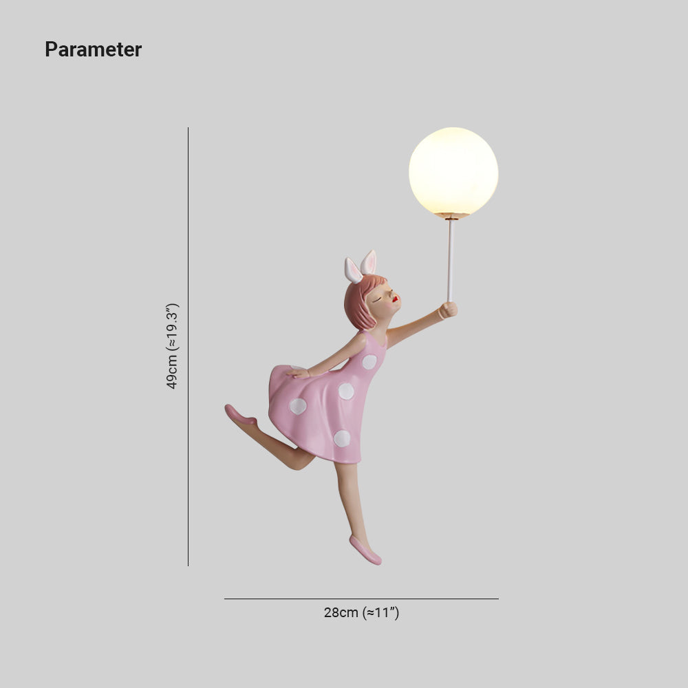 WhimsyLight Nachtlampje ballon Vliegend meisje