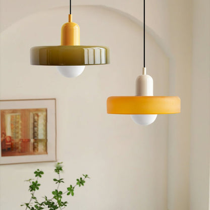ColorLume | Geometrische Bauhaus Plafondlamp – Glazen Designlamp met Kleurrijke Accenten