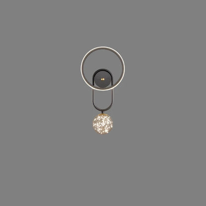 GlowVogue – Moderne LED Wandlamp in Goud met Glazen Bol