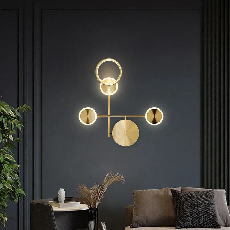 GlintForge – Moderne LED Wandlamp in Goud voor Woonkamer & Hal