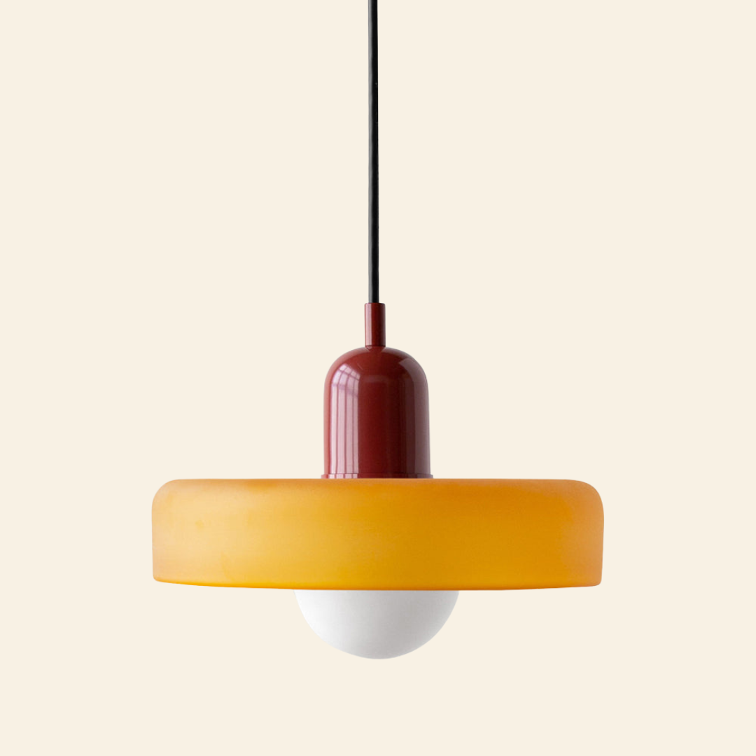 Macaron-  hanglamp met gekleurd glas en modern design