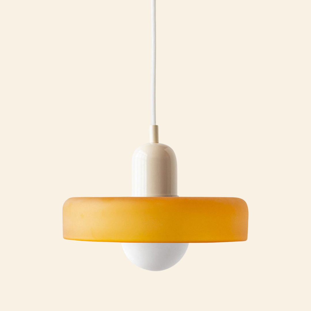 Macaron-  hanglamp met gekleurd glas en modern design