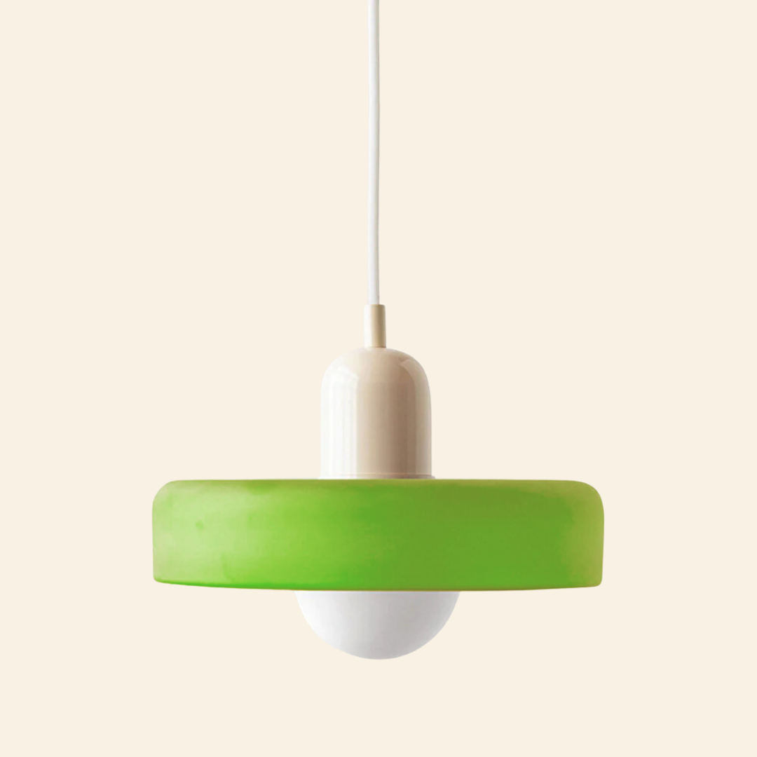 Macaron-  hanglamp met gekleurd glas en modern design