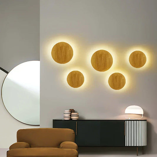 LuxeRadiant - Scandinavische Houten Wandlamp