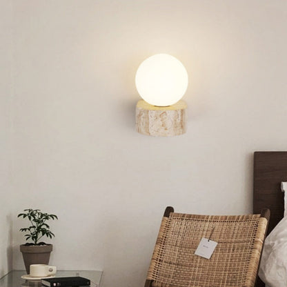 LunaStone | Marmer globe wandlamp