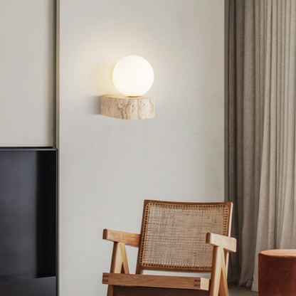 LunaStone | Marmer globe wandlamp