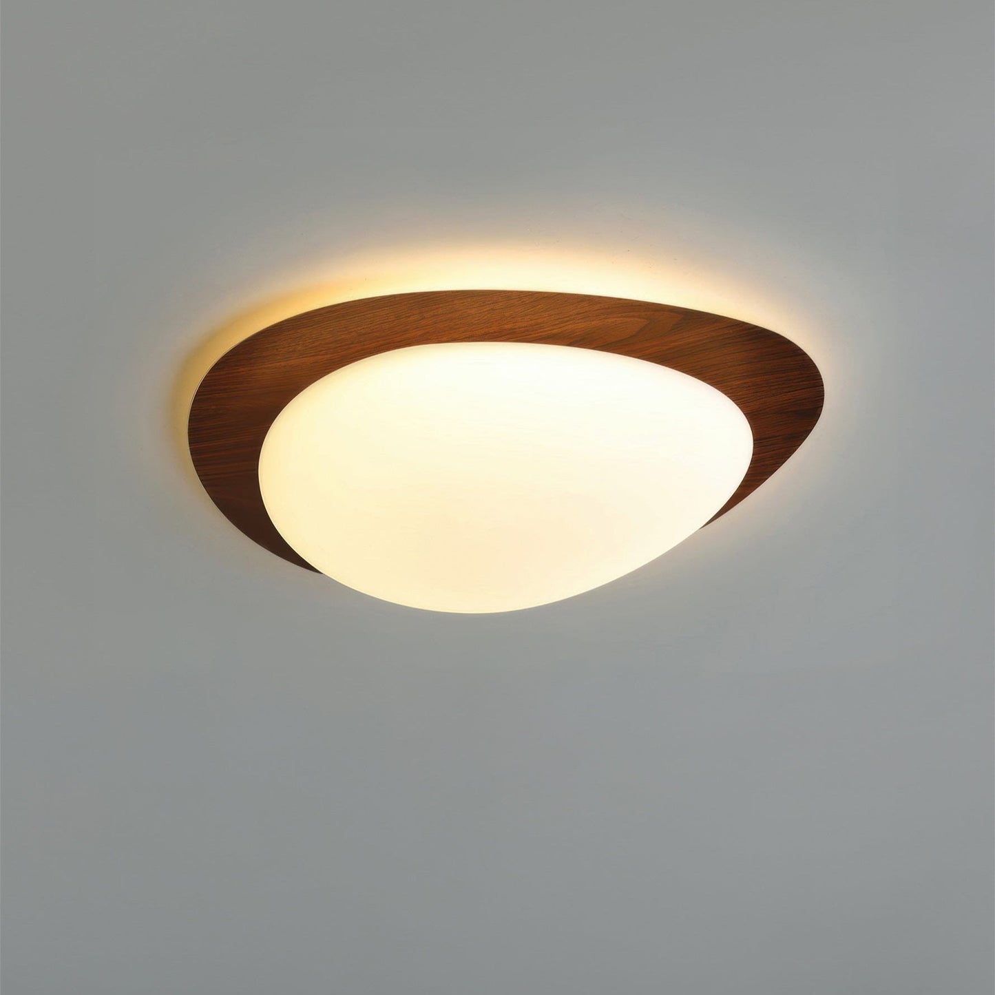 Scandinavische plafondlamp met houtnerf
