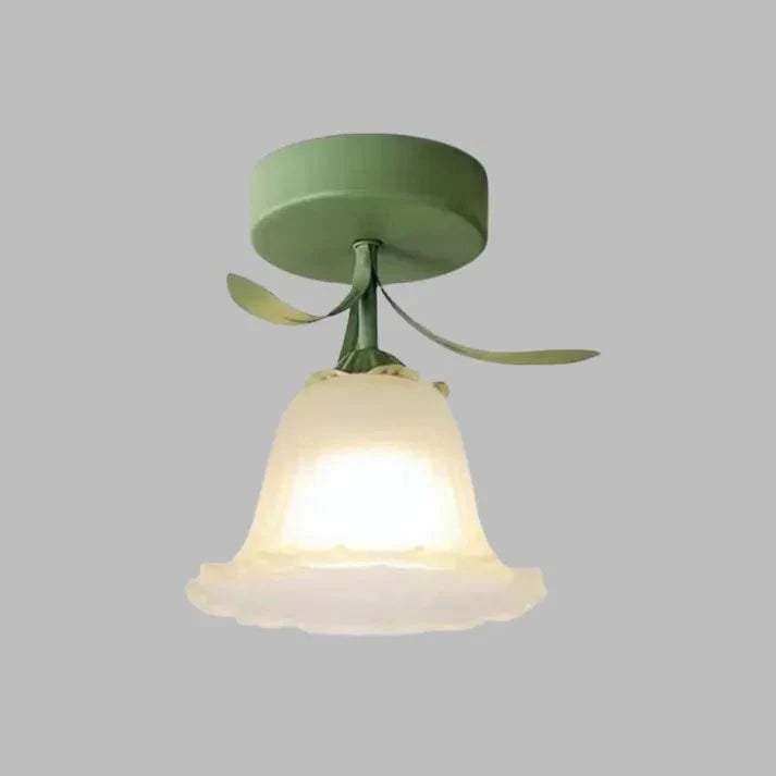 Eenvoudige Tiffany plafondlamp met minibloemen