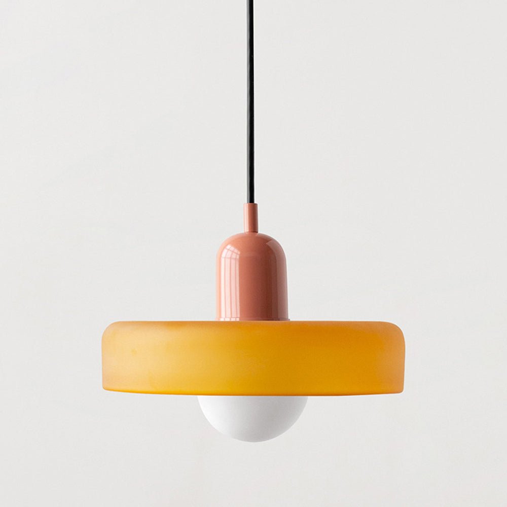 ColorLume | Geometrische Bauhaus Plafondlamp – Glazen Designlamp met Kleurrijke Accenten