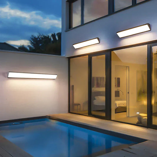 RecLight LED Buitenwandlamp | Waterdichte IP65 Wandlamp van Aluminium & Glas, Energiezuinig voor Tuin, Balkon & Patio