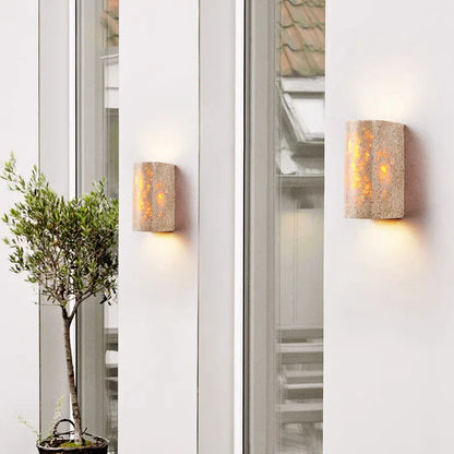 Soma | Travertin Minimalistische Buiten Wandlamp