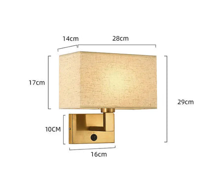 Moderne Wandlamp met Stoffen Kap