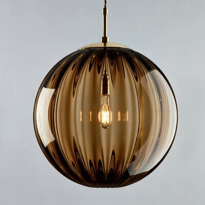 SOLENZA Glazen Bol Hanglamp – Warme Sfeerverlichting met Kristalaccenten