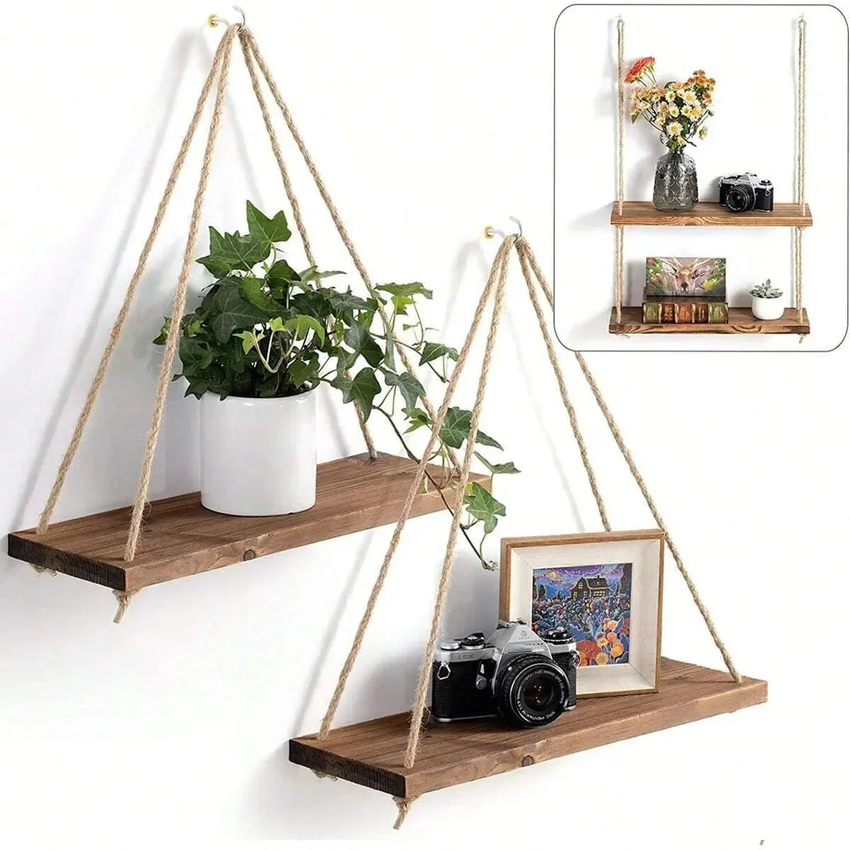 Wandplank - Hout voor planten en foto's