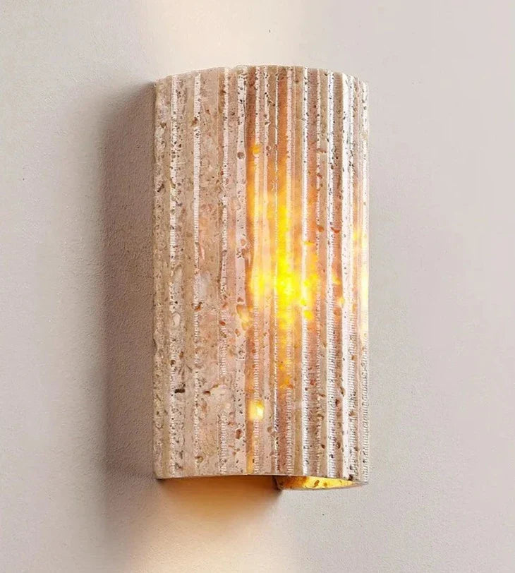 Soma | Travertin Minimalistische Buiten Wandlamp