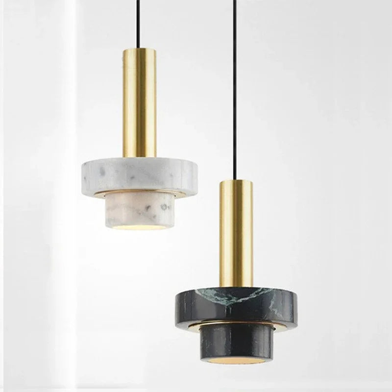LAVÉRO Hanglamp – Luxe Koper & Vulkanisch Steen – Geometrisch Design met Warm LED Licht