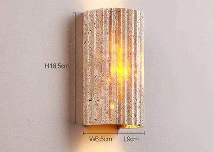 Soma | Travertin Minimalistische Buiten Wandlamp