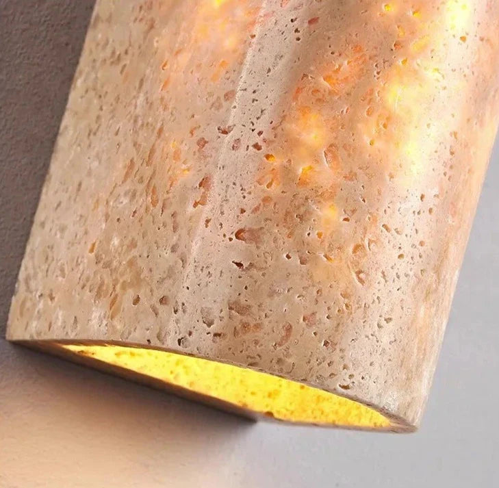 Soma | Travertin Minimalistische Buiten Wandlamp