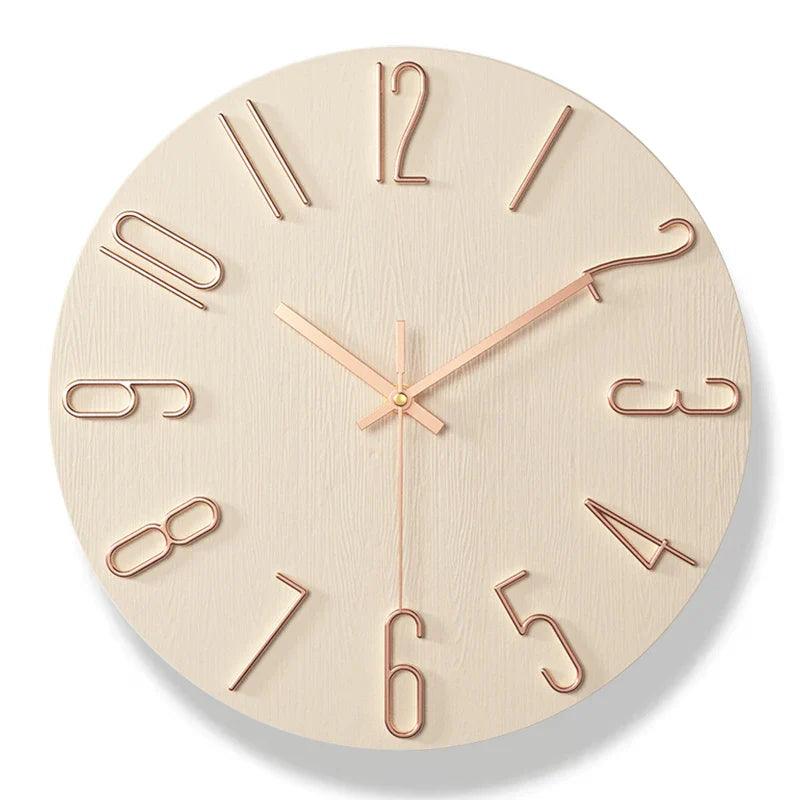 Houten wandklok - Scandinavische stijl