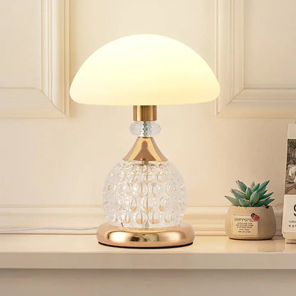 PaddeGleam Kristallen Paddenstoel Tafellamp | Elegante LED Lamp met Dimbaar Warm Licht voor Woonkamer & Slaapkamer